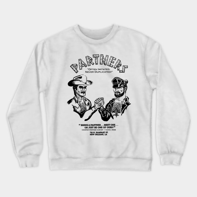 Partners Vintage Leather Gay Western LGBT NOLA Crewneck Sweatshirt by WearingPride